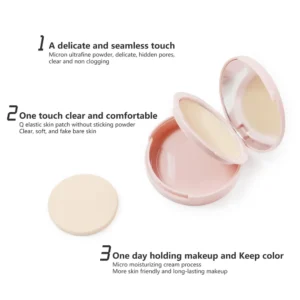 Private Label No Logo 14 Shades Pressed Powder, Oil Control Soft Focus Matte Setting Cushion Concealer Powder