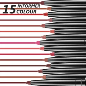 Private Label No Logo 15 Shades Matte Lip Liner Pencil, Waterproof High Pigment Lip Contouring Makeup Pencil for Wholesale