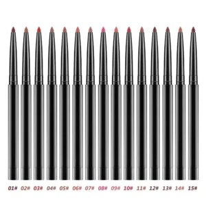 Private Label No Logo 15 Shades Matte Lip Liner Pencil, Waterproof High Pigment Lip Contouring Makeup Pencil for Wholesale