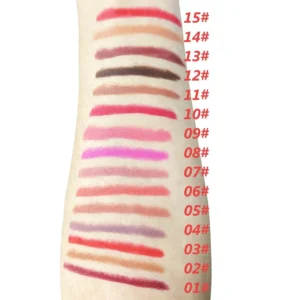 Private Label No Logo 15 Shades Matte Lip Liner Pencil, Waterproof High Pigment Lip Contouring Makeup Pencil for Wholesale