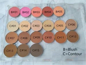 Private Label No Logo 15 Shades DIY Contour & Blush Palette, Powder Brightening 3D Sculpting Face Makeup