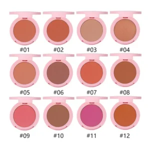 Private Label No Logo 15 Shades Matte Powder Blush, Long Lasting Fade Resistant Blusher Pressed Powder Face Makeup