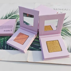 Private Label No Logo 16 Shades Square Highlighter Palette, Fine Glitter Brightening Contour Face Highlighter Powder