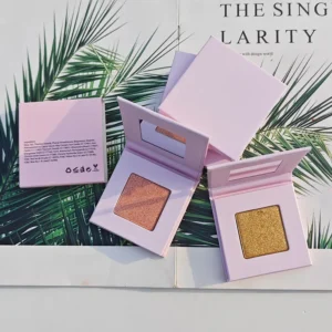 Private Label No Logo 16 Shades Square Highlighter Palette, Fine Glitter Brightening Contour Face Highlighter Powder
