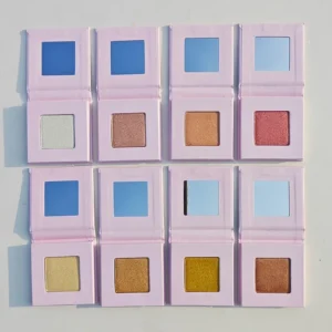 Private Label No Logo 16 Shades Square Highlighter Palette, Fine Glitter Brightening Contour Face Highlighter Powder