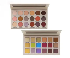 Private Label No Logo 18 Shades Earth Tone Shimmer Fine Glitter Eyeshadow Palette Long Wearing Eye Cosmetics