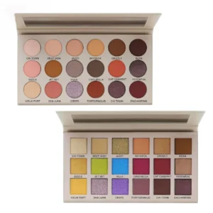 Private Label No Logo 18 Shades Earth Tone Shimmer Fine Glitter Eyeshadow Palette Long Wearing Eye Cosmetics