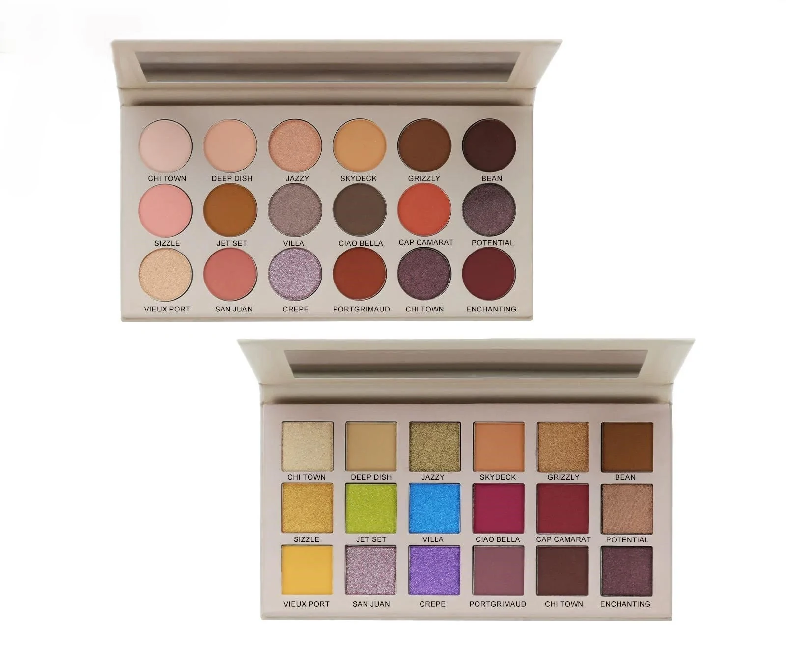Private Label No Logo 18 Shades Earth Tone Shimmer Fine Glitter Eyeshadow Palette Long Wearing Eye Cosmetics