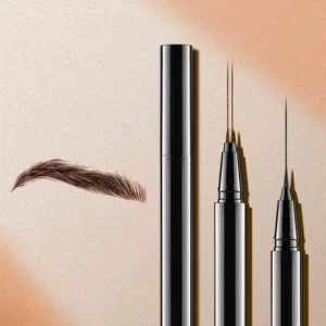 Private Label No Logo Ultra Fine 2 Fork Tip Liquid Eyebrow Pen, Waterproof Sweat Proof Smudge Resistant Natural Wild Brow Makeup for Wholesale
