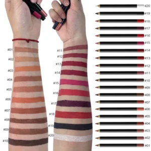 Private Label No Logo 20 Shades Multi-function Lip Liner, Waterproof Easy Pigment Long Lasting Lip Pencil Lipstick