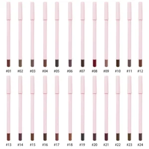 Private Label No Logo 26 Shades Matte Lip Liner, Dark Brown & Pink Smooth Easy Pigment Lipstick Pencil