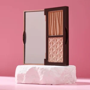 Private Label No Logo 2 Color Contour Pressed Powder, All-in-One Setting Powder with Highlight & Shade for Face Side Shadow Sculpting