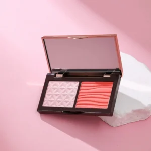 Private Label No Logo 2 Color Contour Pressed Powder, All-in-One Setting Powder with Highlight & Shade for Face Side Shadow Sculpting