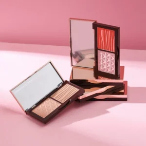 Private Label No Logo 2 Color Contour Pressed Powder, All-in-One Setting Powder with Highlight & Shade for Face Side Shadow Sculpting