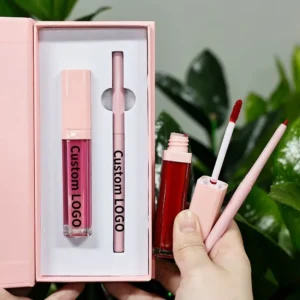 Private Label No Logo 2 In 1 Lip Cosmetic Kit, Waterproof Non-transfer Lip Gloss & Lip Liner Combo Set