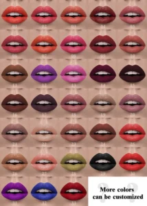 Private Label No Logo 33 Shades Matte Square Tube Liquid Lipstick, Non Transfer Long Lasting Cup Proof Lip Gloss