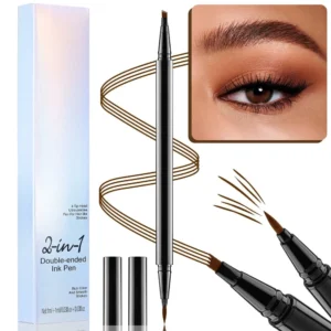 Private Label No Logo Ultra Fine 4 Fork Tip Liquid Eyebrow Pen, Waterproof Smudge Resistant Natural Wild Brow Makeup Wholesale