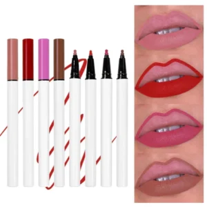 Private Label No Logo 4 Shades Velvet Liquid Lip Liner, Matte Waterproof Easy Pigment Portable Lip Makeup