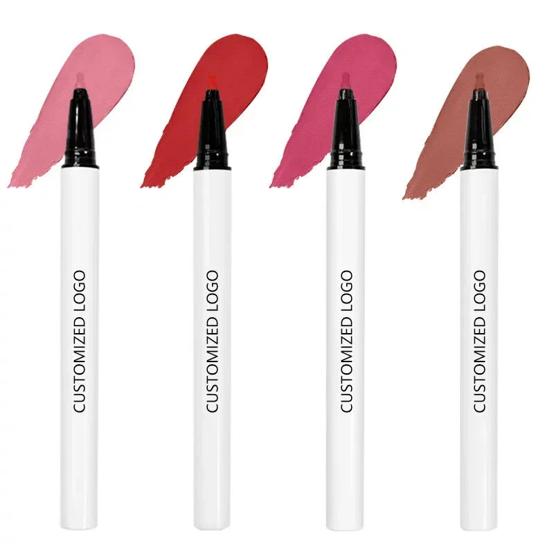 Private Label No Logo 4 Shades Velvet Liquid Lip Liner, Matte Waterproof Easy Pigment Portable Lip Makeup