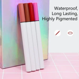 Private Label No Logo 4 Shades Velvet Liquid Lip Liner, Matte Waterproof Easy Pigment Portable Lip Makeup