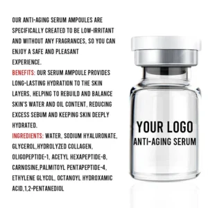 Private Label No Logo 6 Types Ampoule Serum with Hyaluronic Acid, Niacinamide & Ceramide, Hydrating Repair Concentrate Facial Essence