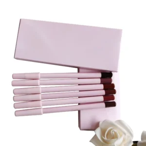 Private Label No Logo 6 Pcs Pink Lip Liner Kit, Matte Waterproof Long Lasting Lipstick Pencil Set