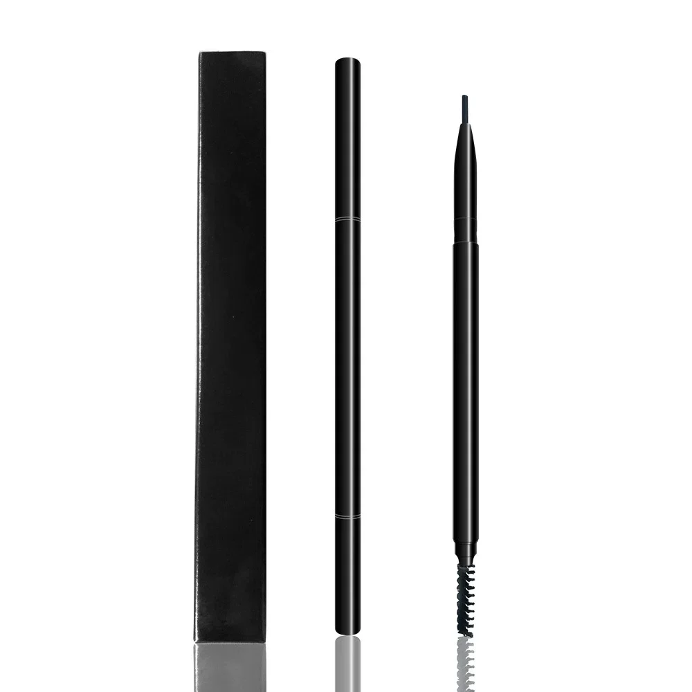 Private Label No Logo 6 Shades Ultra-fine Auto Rotating Eyebrow Pencil, Dual-ended Self-sharpening Brow Pencil with Brush