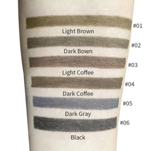 Private Label No Logo 6 Shades Ultra-fine Auto Rotating Eyebrow Pencil, Dual-ended Self-sharpening Brow Pencil with Brush