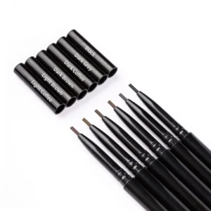 Private Label No Logo 6 Shades Ultra-fine Auto Rotating Eyebrow Pencil, Dual-ended Self-sharpening Brow Pencil with Brush