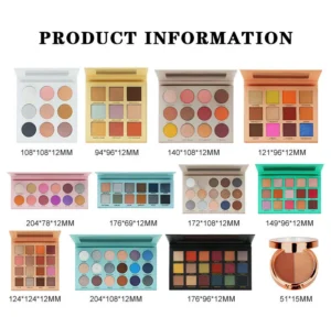Private Label No Logo Multi-use All-in-One Eyeshadow Palette with Contour & Highlight Face Makeup
