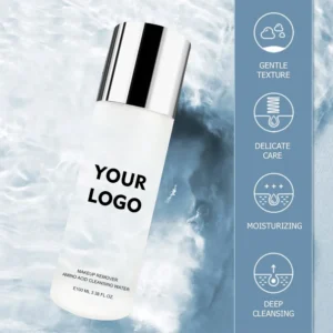 Private Label No Logo 100ml Pure Plant Amino Acid Cleansing Water, Multi-use Makeup Remover for Eyes, Lips & Face Gentle Skin Care Liquid