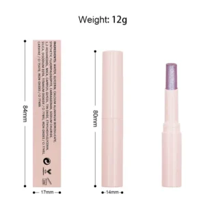 Private Label No Logo Auto Rotating Crystal Jelly Highlighter Stick, Shimmer Glitter Cream Texture Brightening Eyeshadow Stick