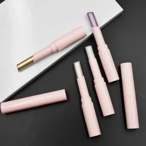 Private Label No Logo Auto Rotating Crystal Jelly Highlighter Stick, Shimmer Glitter Cream Texture Brightening Eyeshadow Stick