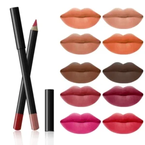 Private Label No Logo 20 Shades Black Barrel Matte Lip Liner, Waterproof Easy Pigment Long Lasting Lipstick Pencil