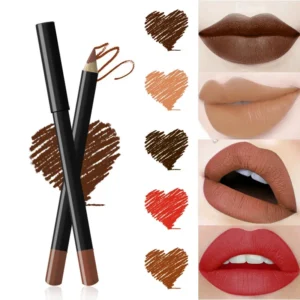 Private Label No Logo 20 Shades Black Barrel Matte Lip Liner, Waterproof Easy Pigment Long Lasting Lipstick Pencil
