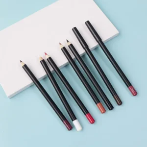 Private Label No Logo 20 Shades Black Barrel Matte Lip Liner, Waterproof Easy Pigment Long Lasting Lipstick Pencil
