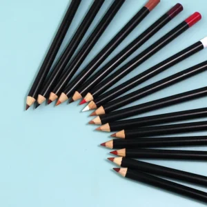Private Label No Logo 20 Shades Black Barrel Matte Lip Liner, Waterproof Easy Pigment Long Lasting Lipstick Pencil