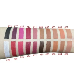 Private Label No Logo 20 Shades Black Barrel Matte Lip Liner, Waterproof Easy Pigment Long Lasting Lipstick Pencil