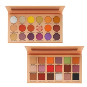 Private Label No Logo Black Earth Tone Eyeshadow Palette Built with Highlight & Contour for Tear Trough Brightening