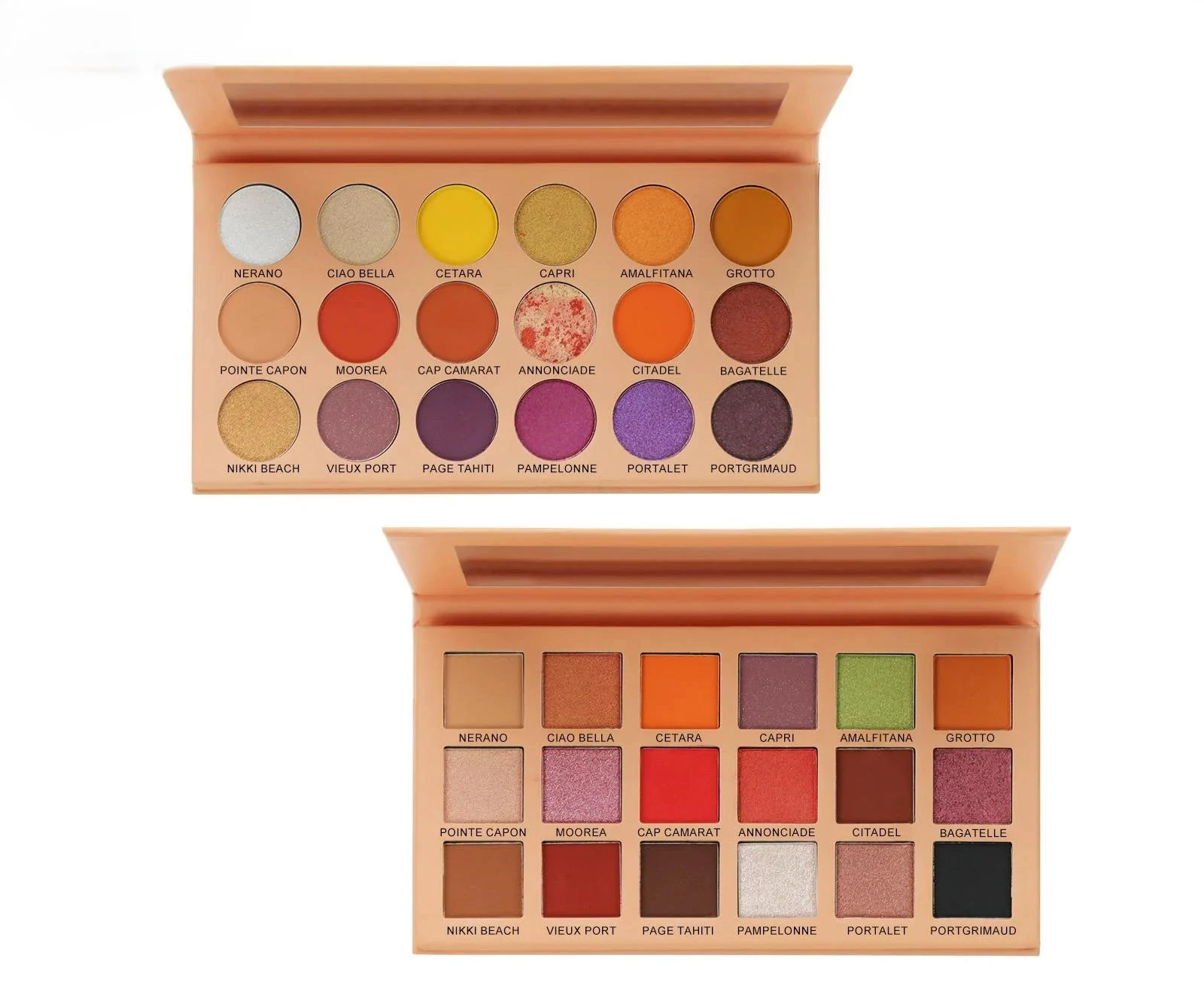 Private Label No Logo Black Earth Tone Eyeshadow Palette Built with Highlight & Contour for Tear Trough Brightening