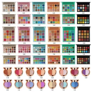Private Label No Logo Multi-use Black Eyeshadow Palette, Multi Shade Highly Pigmented Eye Makeup for Wholesale
