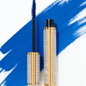 Private Label No Logo Blue Colored Mascara, Lengthening Curling Volumizing Waterproof Smudge Resistant Eyelash Makeup