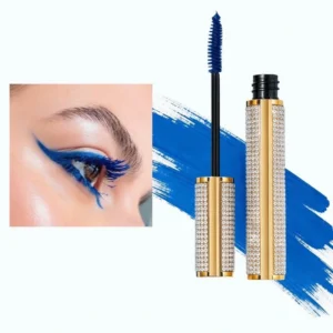 Private Label No Logo Blue Colored Mascara, Lengthening Curling Volumizing Waterproof Smudge Resistant Eyelash Makeup