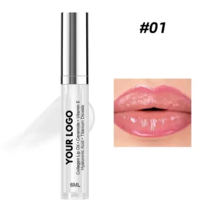 6ml Private Label No Logo Collagen Lip Oil with Silver Cap, Hydrating Moisturizing Plumping Dudu Lips Lip Serum for Daily Lip Repair & Lip Care