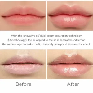 6ml Private Label No Logo Collagen Lip Oil with Silver Cap, Hydrating Moisturizing Plumping Dudu Lips Lip Serum for Daily Lip Repair & Lip Care