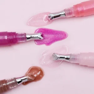 Private Label No Logo Viral Color Changing Lip Balm, Vacuum Rotating Tube Shimmer Plumping Lip Oil