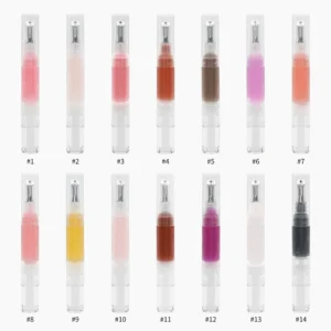 Private Label No Logo Viral Color Changing Lip Balm, Vacuum Rotating Tube Shimmer Plumping Lip Oil