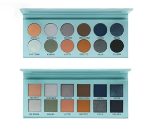Private Label No Logo Colorful Matte Fine Glitter Eyeshadow Palette with Highlight & Contour for Tear Trough Makeup