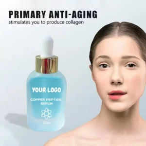Private Label No Logo Copper Peptide Facial Serum, Hydrating Repair Pore Tightening Concentrate Essence for Daily Skin Care