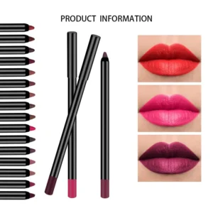 Private Label No Logo Creamy Matte Lip Liner, Waterproof Non-smudging High Pigment Long Lasting Lip Crayon